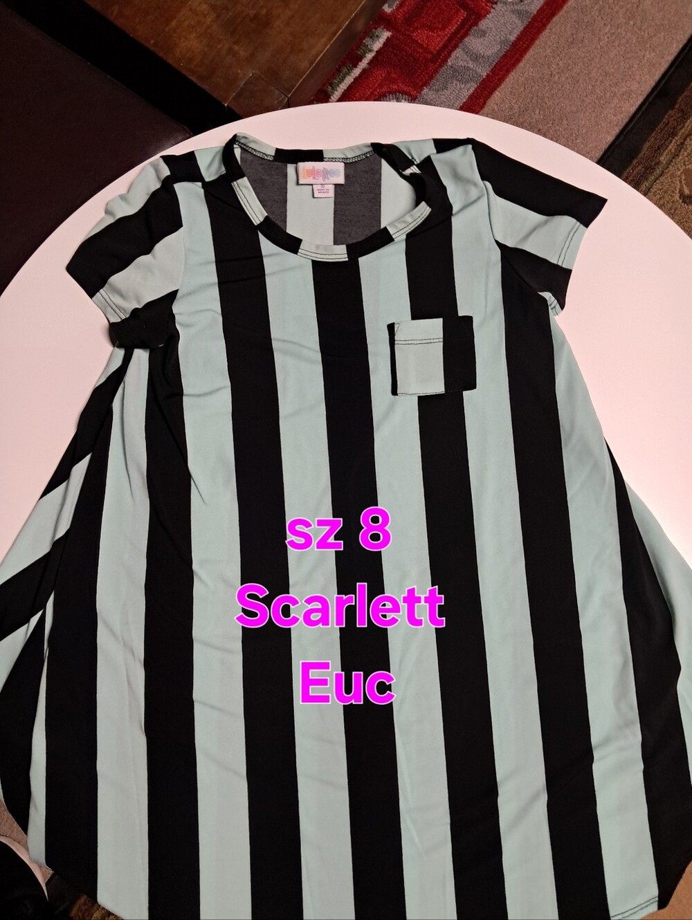 Striped Black and Mint Short Sleeve Dress